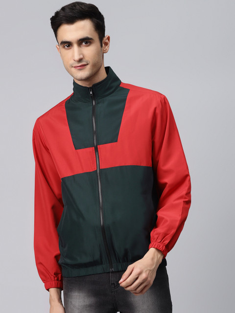 

Hubberholme Men Red Colourblocked Windcheater and Water Resistant Tailored Jacket