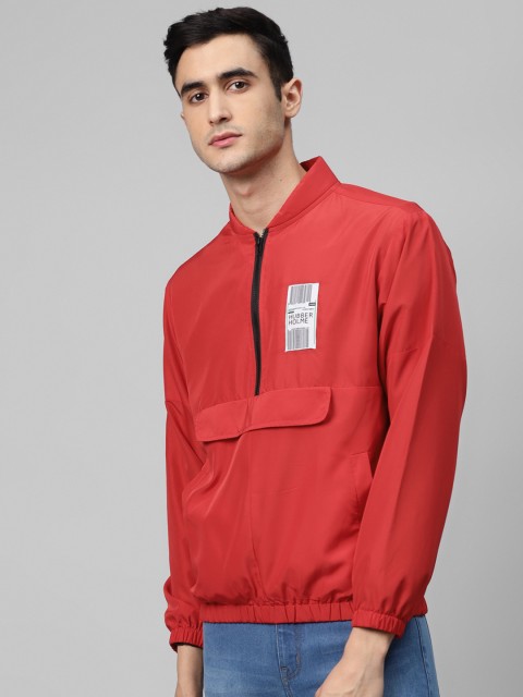 

Hubberholme Men Red Solid Windcheater and Water Resistant Tailored Jacket