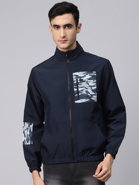 

Hubberholme Men Navy Blue Solid Windcheater and Water Resistant Tailored Jacket