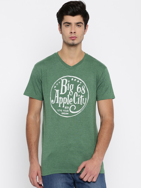 

Fox Green Melange Printed T-shirt