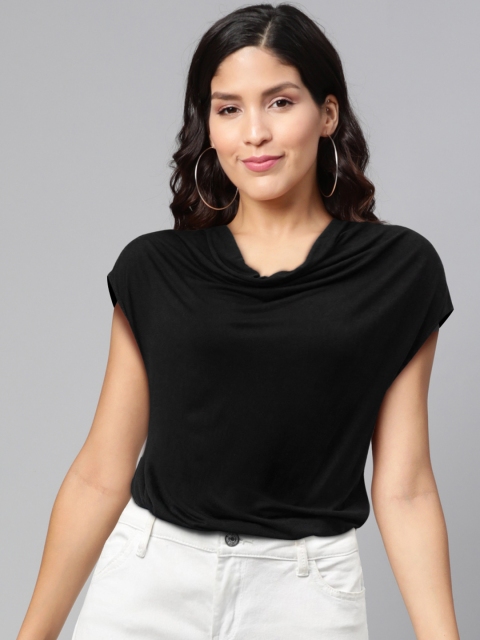 

DOROTHY PERKINS Women Black Solid Bodysuit