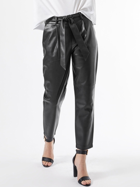 

DOROTHY PERKINS Women Black Regular Fit Solid Peg Trousers