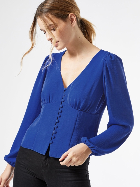 

DOROTHY PERKINS Women Blue Solid Top