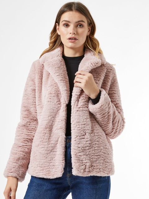 

DOROTHY PERKINS Women Pink Solid Parka Coat
