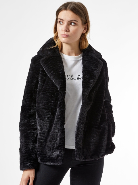 

DOROTHY PERKINS Women Black Solid Parka Coat