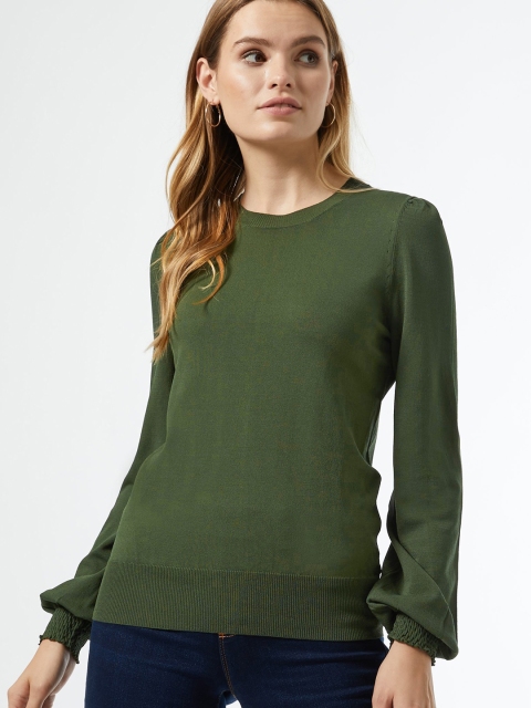 

DOROTHY PERKINS Women Olive Green Solid Sweater