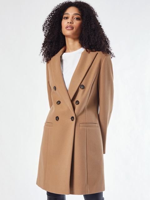 

DOROTHY PERKINS Women Beige Solid Overcoat