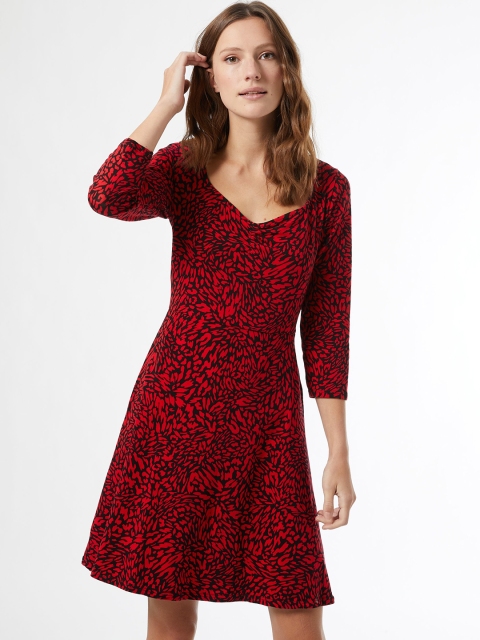 

DOROTHY PERKINS Women Red Printed Organic Cotton A-Line Dress