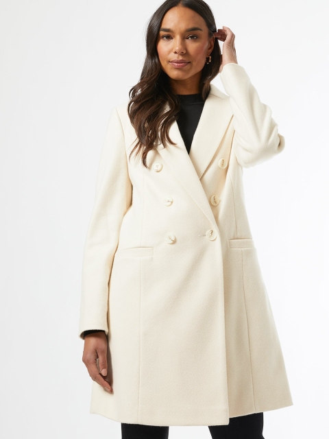 

DOROTHY PERKINS Women White Solid Trench Coat