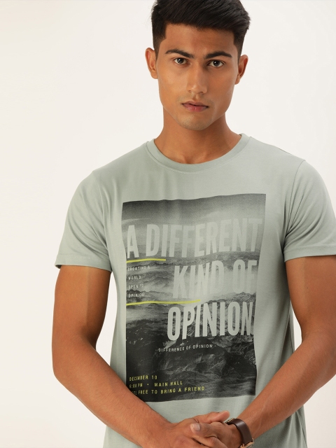 

Difference of Opinion Men Grey Printed Round Neck Pure Cotton T-shirt