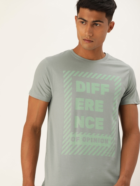 

Difference of Opinion Men Grey Printed Round Neck Pure Cotton T-shirt