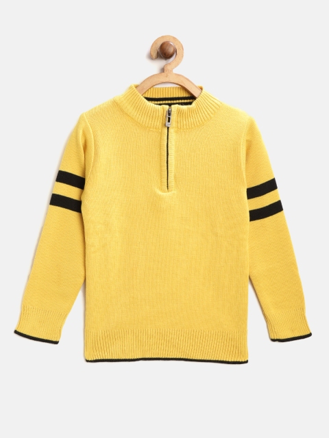 

GAME BEGINS Boys Yellow Solid Pullover