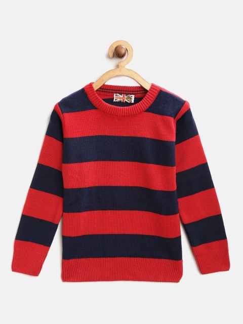 

GAME BEGINS Boys Red & Navy Striped Pullover