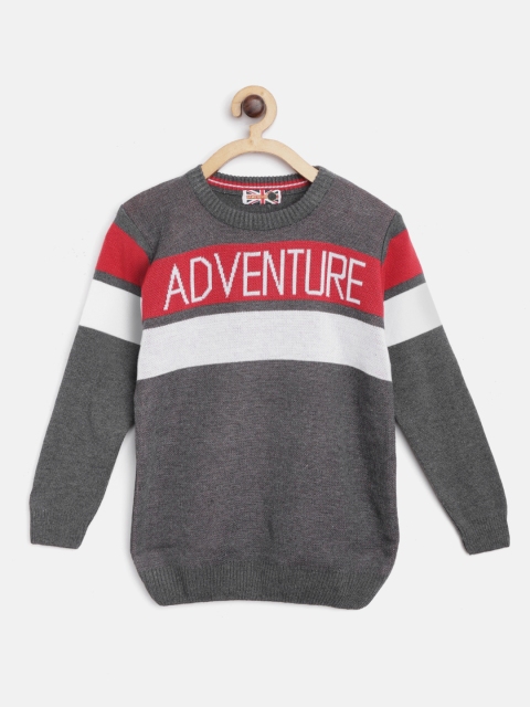 

GAME BEGINS Boys Assorted Typography Self Design Pullover