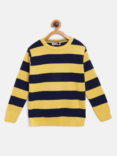 

GAME BEGINS Boys Yellow & Navy Striped Pullover