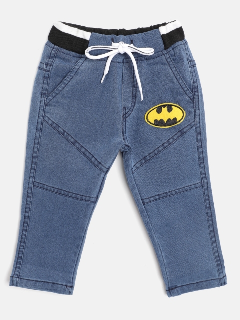 

GAME BEGINS Boys Blue Cotton Regular Fit Solid Denim Joggers