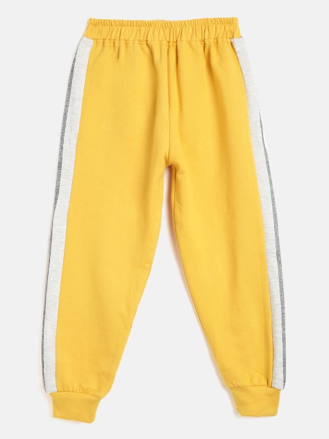 

GAME BEGINS Boys Yellow Cotton Solid Joggers