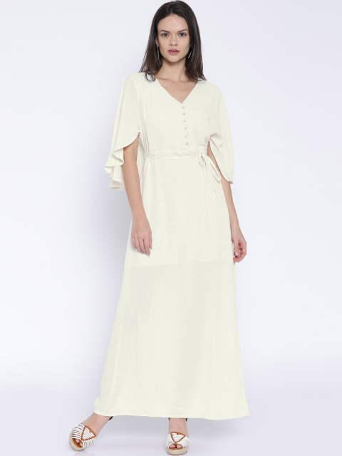 

Tokyo Talkies Off-White Polyester Maxi Dress
