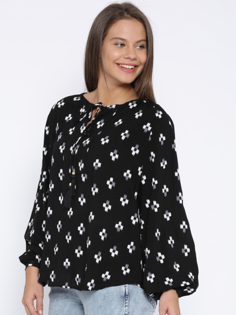 

Tokyo Talkies Black Printed Loose Fit Top