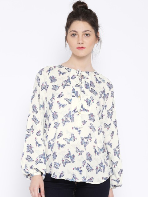 

Tokyo Talkies White Printed Top