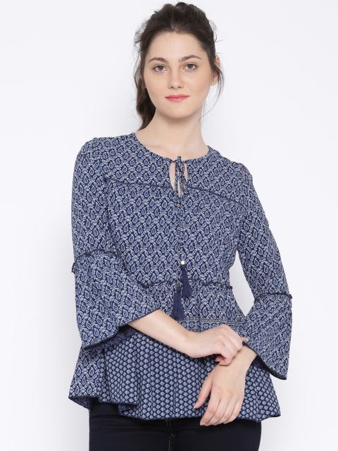 

Tokyo Talkies Blue Printed Top