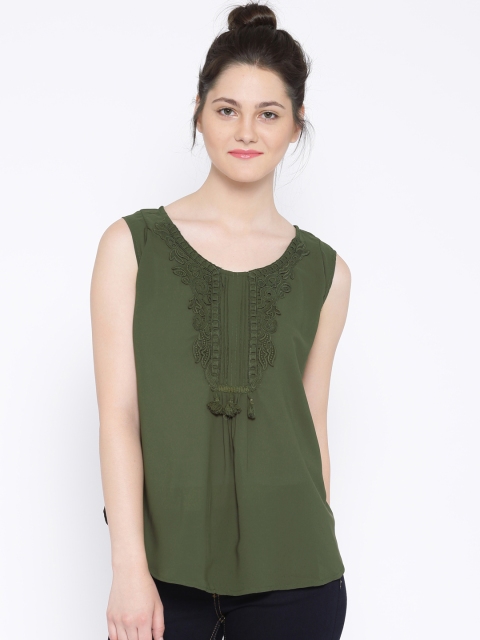 

Tokyo Talkies Olive Green Top