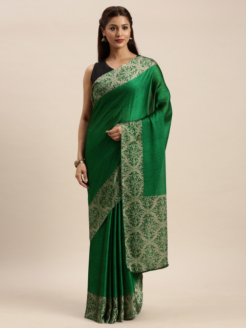 

Mirchi Fashion Green & Beige Poly Crepe Printed Saree