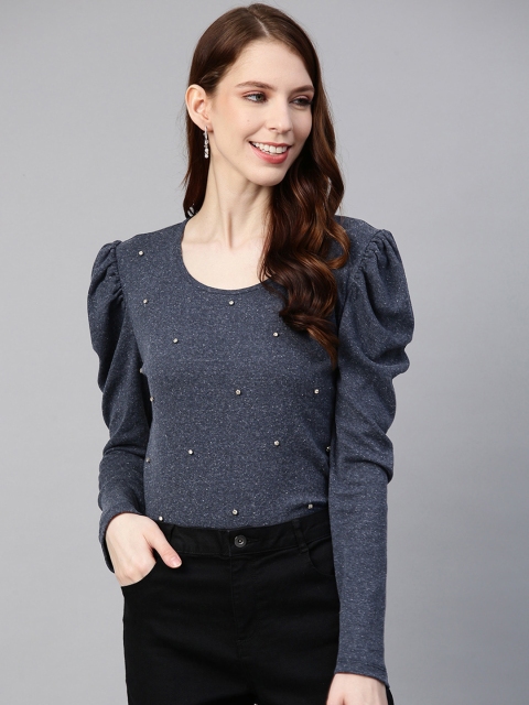 

SCOUP Women Blue Embellished Top