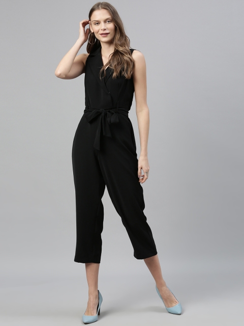 

Vero Moda Women Black Solid Culotte Jumpsuit