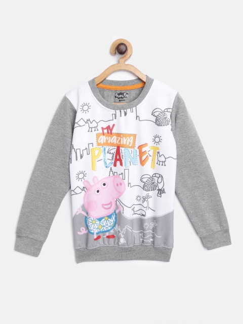 

Eteenz Boys Grey Melange & White Peppa Pig Print Sweatshirt