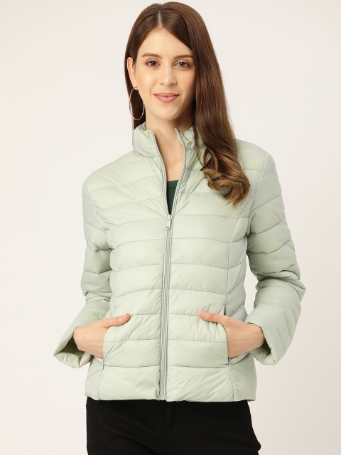 

Madame Women Mint Green Solid Padded Jacket