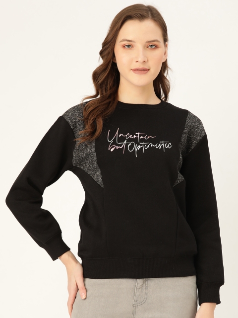 

Madame Women Black & Grey Printed Sweatshirt