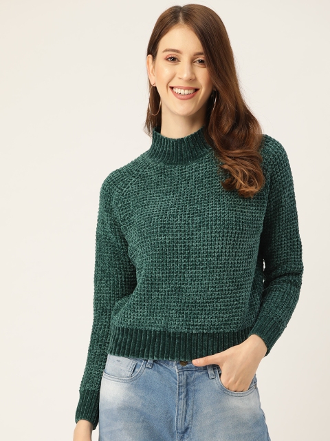 

Madame Women Green Solid Pullover