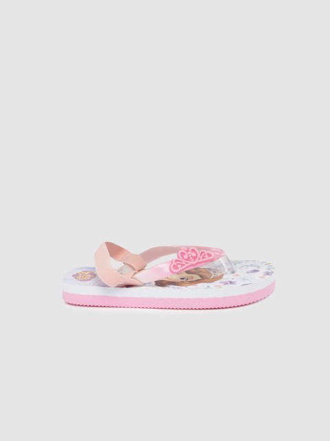 

YK Girls Pink & White Sofia The First Printed Thong Flip-Flops