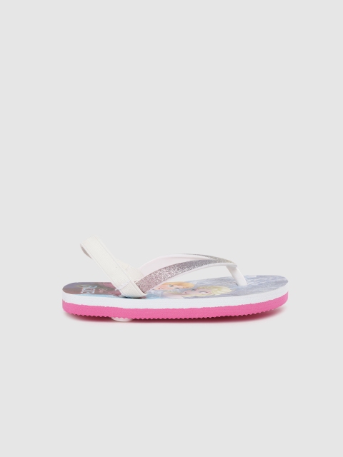 

YK Girls Silver-Toned & Blue Frozen Printed Thong Flip-Flops