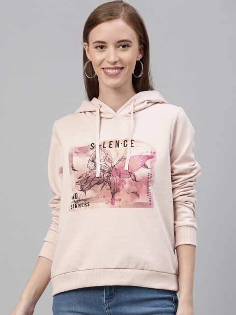 

Vero Moda Women Pink Printed Hooded Pullover Sweatshirt