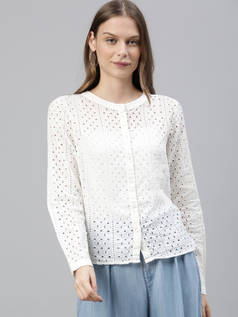 

Vero Moda Women White Regular Fit Solid Casual Shirt