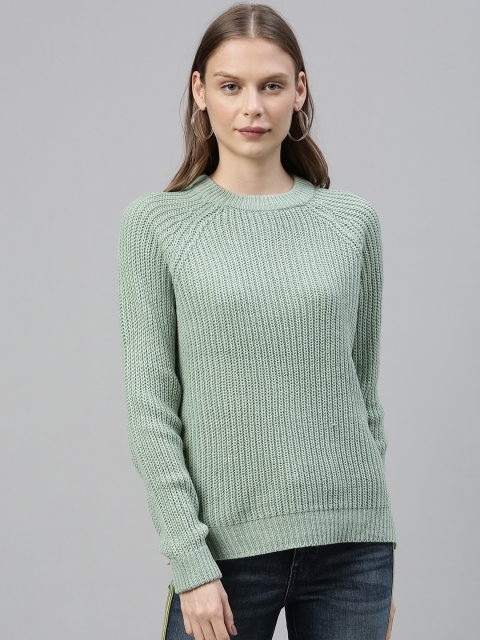 

Vero Moda Women Green Solid Pullover Sweater