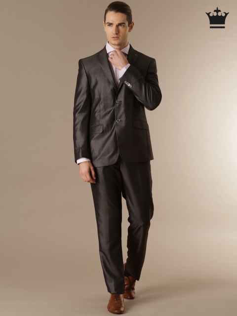 

Louis Philippe Charcoal Grey Single-Breasted Regular Ultra Fit Party Suit