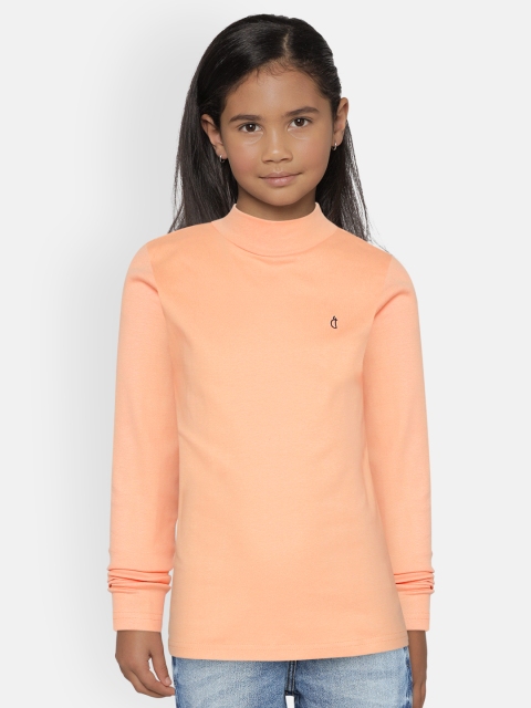 

Gini and Jony Girls Peach-Coloured Solid Top
