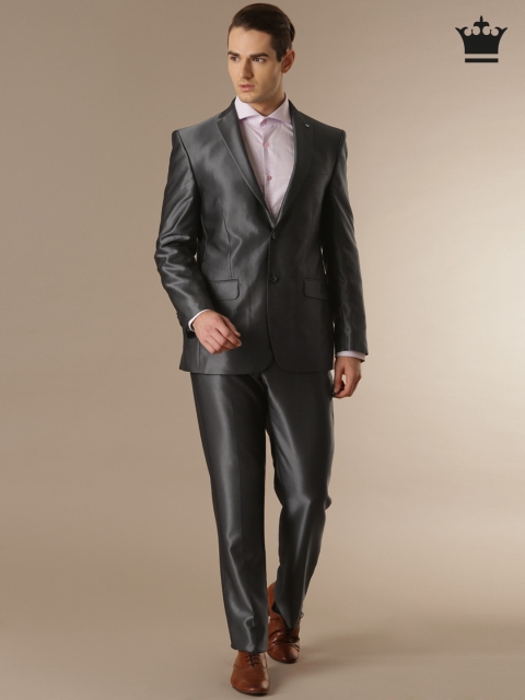 

Louis Philippe Men Grey Regular Ultra Fit Single-Breasted Party Suit
