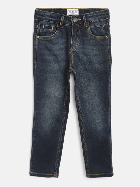 

Gini and Jony Boys Navy Blue Slim Fit Mid-Rise Clean Look Stretchable Jeans