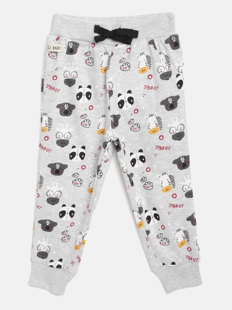

Gini and Jony Boys Grey Melange & Black Panda Print Joggers