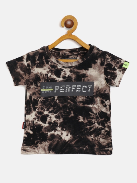

Gini and Jony Boys Brown Beige Dyed Pure Cotton T-shirt