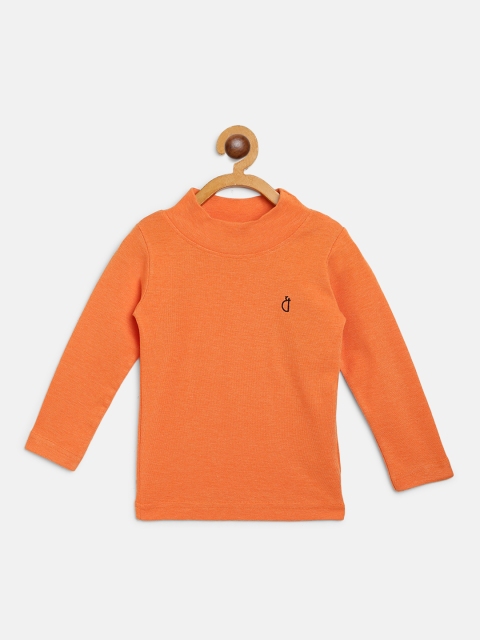 

Gini and Jony Girls Orange Solid High Neck Top