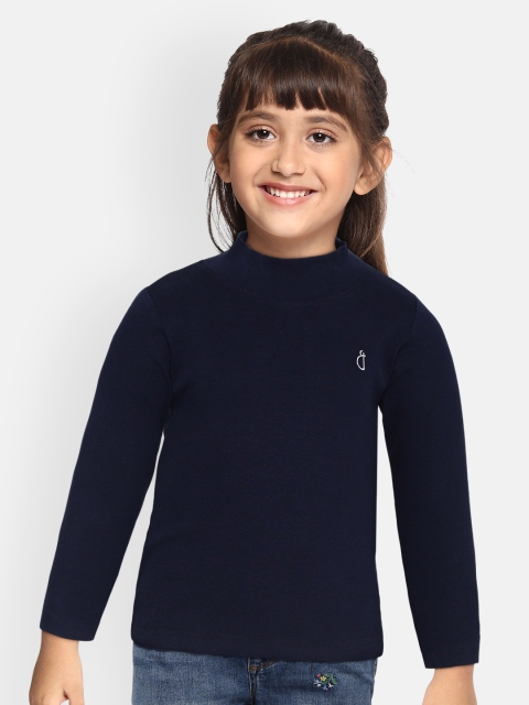 

Gini and Jony Girls Navy Blue Solid Top