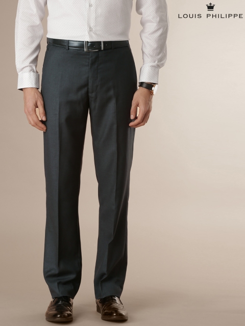 

Louis Philippe Charcoal Grey Classic Formal Trousers, Brown