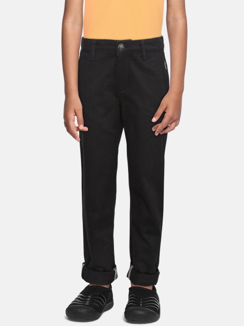 

Gini and Jony Boys Black Regular Fit Solid Trousers