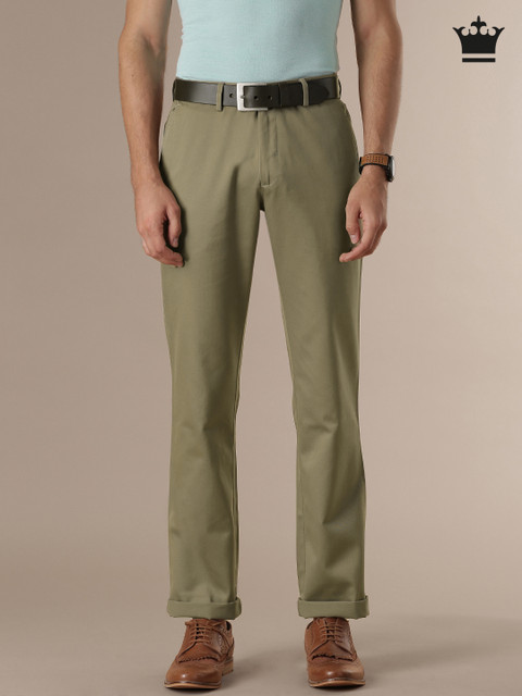 

Louis Philippe Khaki New Standard Fit Chino Trousers