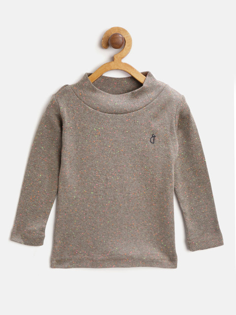 

Gini and Jony Girls Taupe Speckled Effect High Neck T-shirt